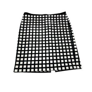 Calvin Klein XL Pencil Skirt Windowpane Preppy Workwear Professional Back Zip